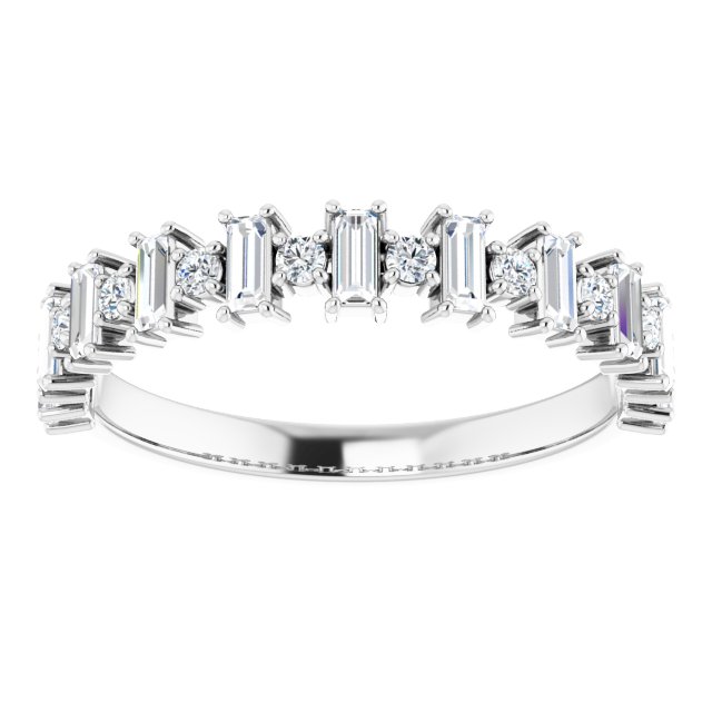 Platinum Straight Baguette Natural Diamond Anniversary Band – 3/8–7/8 CTW - view 3
