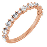 14K Gold Asscher Natural Diamond Anniversary Band – 1/2–1 1/3 CTW - Rose Gold