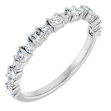 14K Gold Asscher Natural Diamond Anniversary Band – 1/2–1 1/3 CTW - White Gold