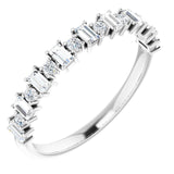 14K Gold Straight Baguette Natural Diamond Anniversary Band – 3/8–7/8 CTW - White Gold
