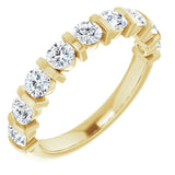 14K Gold Round Natural Diamond Bar Channel-Set Anniversary Band – 3.2 mm Stones - Yellow Gold