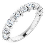 Platinum Round Natural Diamond Bar Channel-Set Anniversary Band – 3.2 mm Stones
