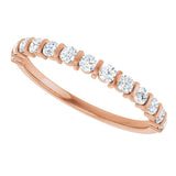 10K Gold Round Natural Diamond Bar Channel-Set Anniversary Band – 1/5–5/8 CTW - Rose Gold - view 5