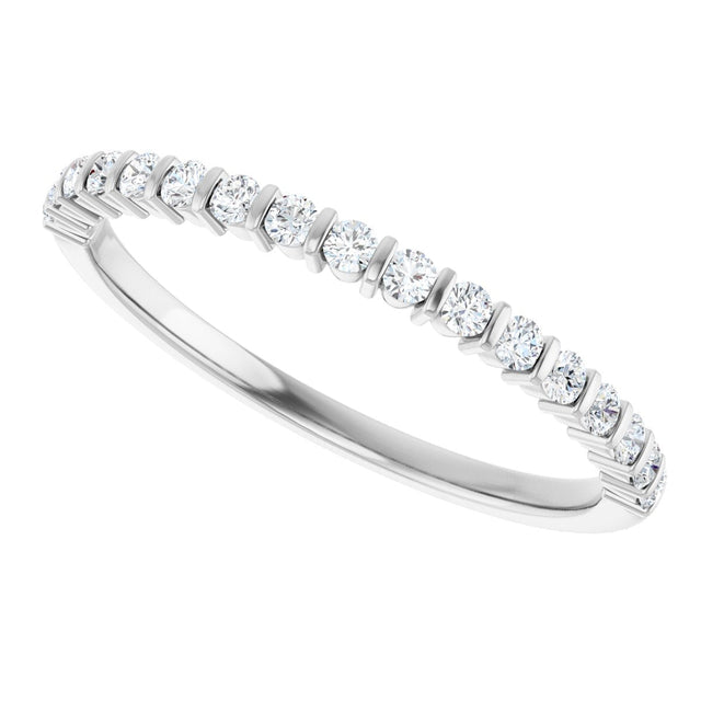 10K Gold Round Lab-Grown Diamond Bar Channel-Set Anniversary Band – 1/5–5/8 CTW - White Gold - view 5