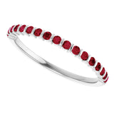 Platinum Round Lab-Grown Red Ruby Bar Channel-Set Anniversary Band - view 5