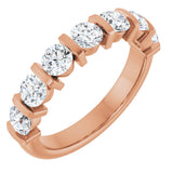 10K Gold Round Lab-Grown Diamond Bar Channel-Set Anniversary Band – 9/10–1 1/3 CTW - Rose Gold