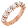 10K Gold Round Natural Diamond Bar Channel-Set Anniversary Band – 3/4–1 1/2 CTW - Rose Gold