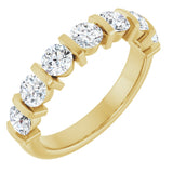 14K Gold Round Natural Diamond Bar Channel-Set Anniversary Band – 3.75 mm Stones - Yellow Gold
