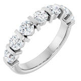 10K Gold Round Lab-Grown Diamond Bar Channel-Set Anniversary Band – 9/10–1 1/3 CTW - White Gold