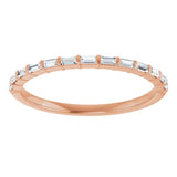 14K Gold Straight Baguette Lab-Grown Diamond Bar Channel-Set Anniversary Band – 2x1 mm Stones - Rose Gold - view 3