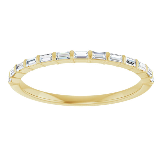 14K Gold Straight Baguette Lab-Grown Diamond Bar Channel-Set Anniversary Band – 2x1 mm Stones - Yellow Gold - view 3