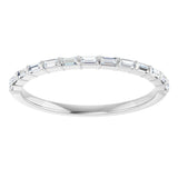 Platinum Straight Baguette Natural Diamond Bar Channel-Set Anniversary Band – 2x1 mm Stones - view 3