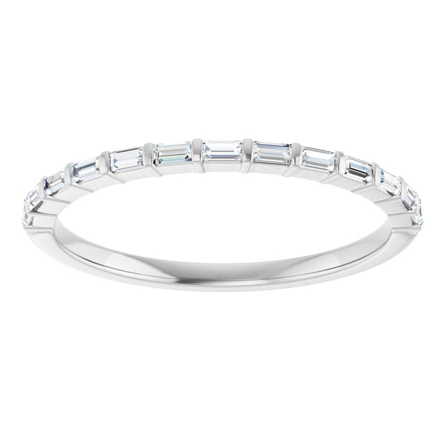 Platinum Straight Baguette Natural Diamond Bar Channel-Set Anniversary Band – 2x1 mm Stones - view 3