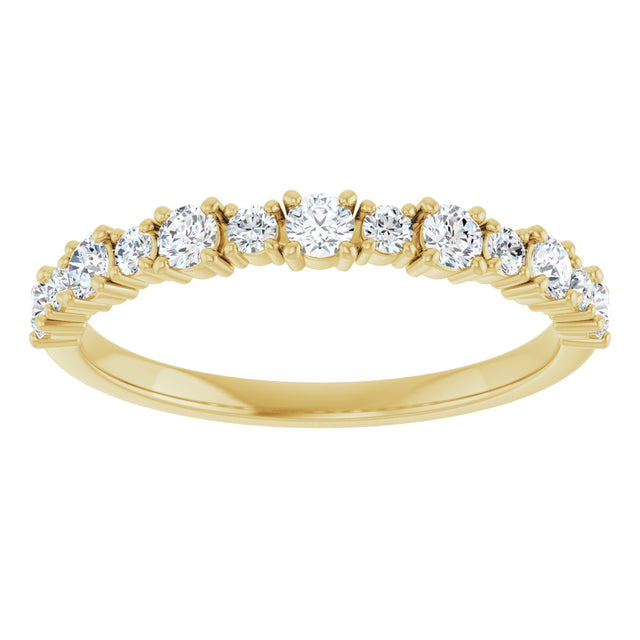 14K Gold Round Lab-Grown Diamond Anniversary Band – 3/8–1 1/4 CTW - Yellow Gold - view 3