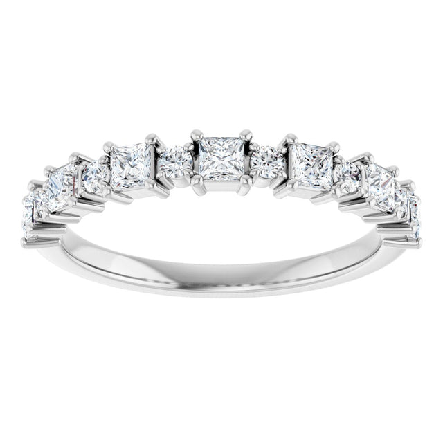 Platinum Square Natural Diamond Anniversary Band – 1/2–1 1/3 CTW - view 3