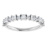 14K Gold Square Natural Diamond Anniversary Band – 1/2–1 1/3 CTW - White Gold - view 3
