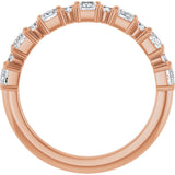 14K Gold Square Natural Diamond Anniversary Band – 1/2–1 1/3 CTW - Rose Gold - view 2