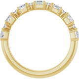 14K Gold Square Natural Diamond Anniversary Band – 1/2–1 1/3 CTW - Yellow Gold - view 2