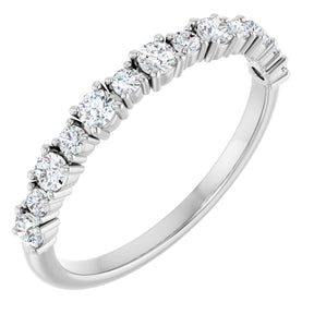 Platinum Round Natural Diamond Anniversary Band – 3/8–3/4 CTW