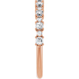 14K Gold Asscher Natural Diamond Anniversary Band – 1/2–1 1/3 CTW - Rose Gold - view 4