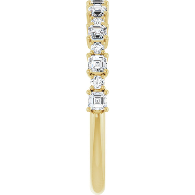 14K Gold Asscher Natural Diamond Anniversary Band – 1/2–1 1/3 CTW - Yellow Gold - view 4