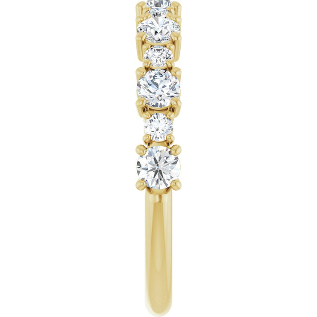 14K Gold Round Lab-Grown Diamond Anniversary Band – 3/8–1 1/4 CTW - Yellow Gold - view 4
