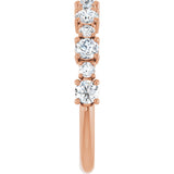 14K Gold Round Lab-Grown Diamond Anniversary Band – 3/8–1 1/4 CTW - Rose Gold - view 4