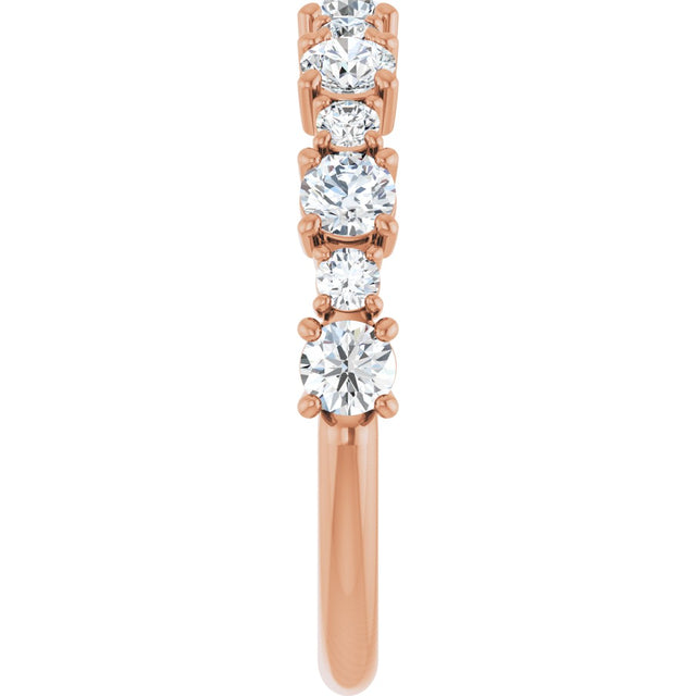 14K Gold Round Lab-Grown Diamond Anniversary Band – 3/8–1 1/4 CTW - Rose Gold - view 4