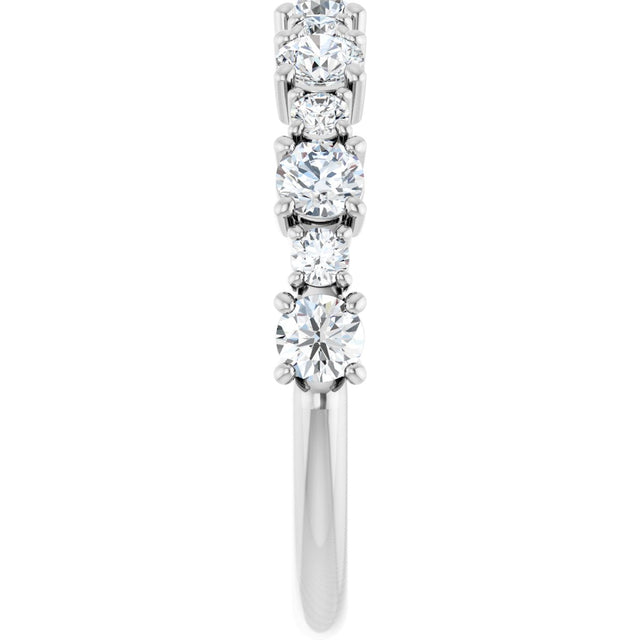Platinum Round Natural Diamond Anniversary Band – 3/8–3/4 CTW - view 4