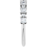 Platinum Square Natural Diamond Anniversary Band – 1/2–1 1/3 CTW - view 4