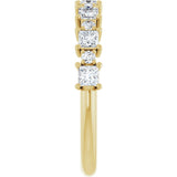 14K Gold Square Natural Diamond Anniversary Band – 1/2–1 1/3 CTW - Yellow Gold - view 4