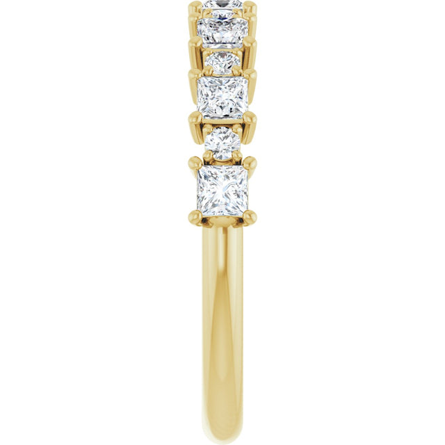 14K Gold Square Natural Diamond Anniversary Band – 1/2–1 1/3 CTW - Yellow Gold - view 4