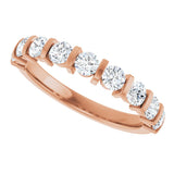 10K Gold Round Lab-Grown Diamond Bar Channel-Set Anniversary Band – 9/10–1 1/3 CTW - Rose Gold - view 5