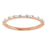 10K Gold Straight Baguette Lab-Grown Diamond Bar Channel-Set Anniversary Band – 1/5–1/2 CTW - Rose Gold - view 3