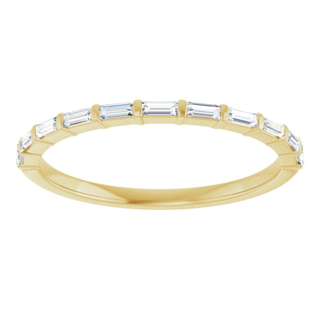 10K Gold Straight Baguette Natural Diamond Bar Channel-Set Anniversary Band – 1/5–5/8 CTW - Yellow Gold - view 3