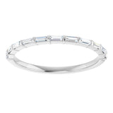 10K Gold Straight Baguette Natural Diamond Bar Channel-Set Anniversary Band – 1/5–5/8 CTW - White Gold - view 3