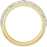 14K Gold Asscher Natural Diamond Bar Channel-Set Anniversary Band – 5/8–1 3/8 CTW - Yellow Gold - view 2