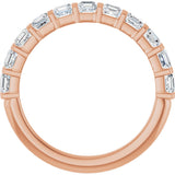 14K Gold Asscher Natural Diamond Bar Channel-Set Anniversary Band – 5/8–1 3/8 CTW - Rose Gold - view 2