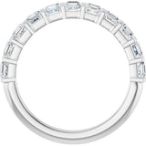 Platinum Asscher Natural Diamond Bar Channel-Set Anniversary Band – 5/8–1 3/8 CTW - view 2