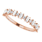 14K Gold Straight Baguette Natural Diamond Anniversary Band – 3/8–7/8 CTW - Rose Gold - view 5