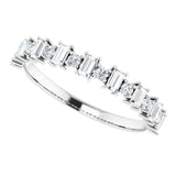 Platinum Straight Baguette Natural Diamond Anniversary Band – 3/8–7/8 CTW - view 5