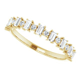 14K Gold Straight Baguette Natural Diamond Anniversary Band – 3/8–7/8 CTW - Yellow Gold - view 5
