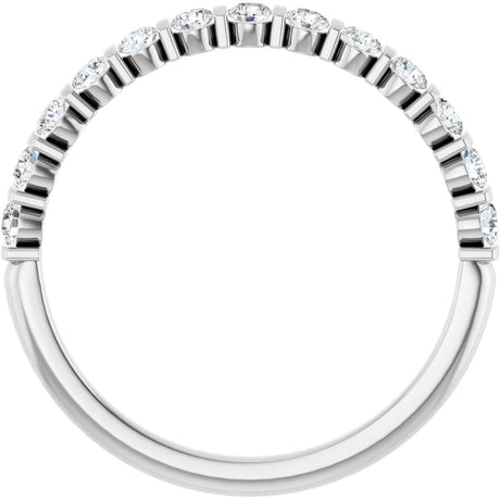 Platinum Round Lab-Grown Diamond Bar Channel-Set Anniversary Band – 2 mm Stones - view 2