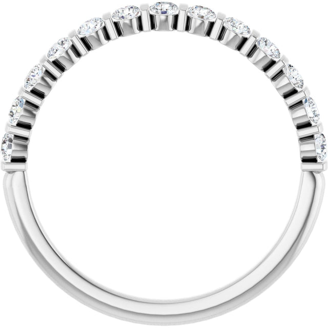 10K Gold Round Lab-Grown Diamond Bar Channel-Set Anniversary Band – 1/5–5/8 CTW - White Gold - view 2