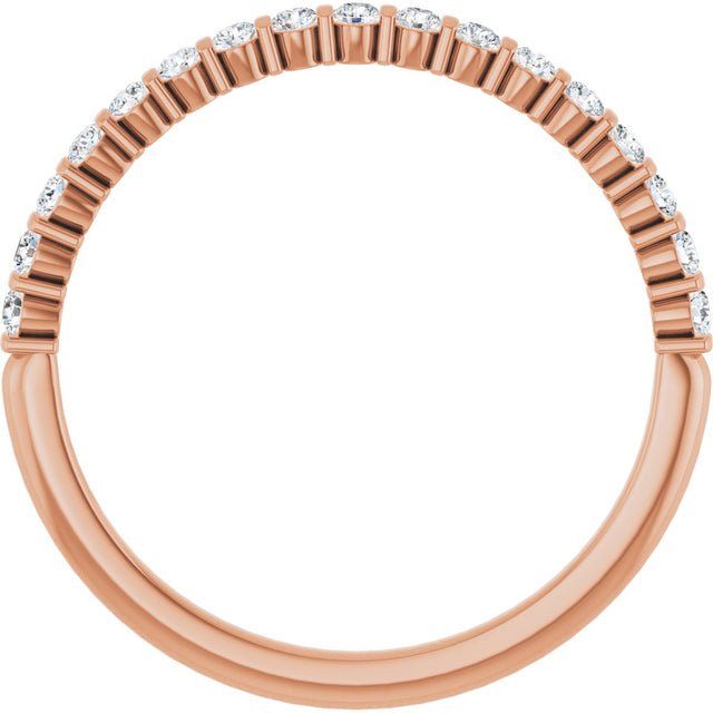 10K Gold Round Lab-Grown Diamond Bar Channel-Set Anniversary Band – 1/5–5/8 CTW - Rose Gold - view 2