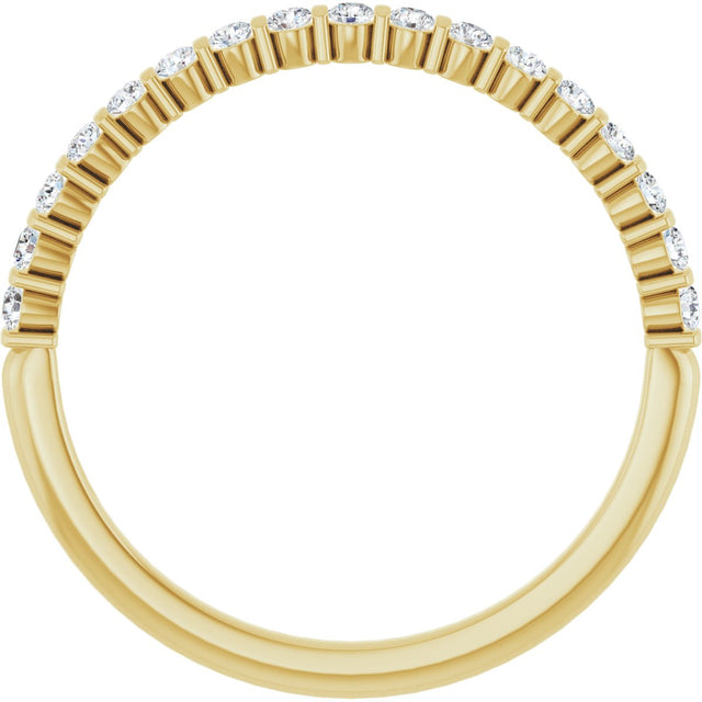 10K Gold Round Lab-Grown Diamond Bar Channel-Set Anniversary Band – 1/5–5/8 CTW - Yellow Gold - view 2