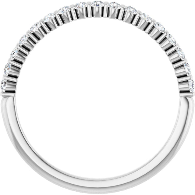 10K Gold Round Lab-Grown Diamond Bar Channel-Set Anniversary Band – 1/5–5/8 CTW - White Gold - view 2
