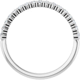 10K Gold Round Natural Diamond Bar Channel-Set Anniversary Band – 1/5–5/8 CTW - White Gold - view 2
