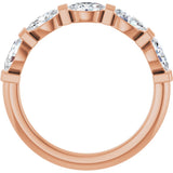 10K Gold Oval Lab-Grown Diamond Bar Channel-Set Anniversary Band – 9/10–2 CTW - Rose Gold - view 2