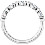 Platinum Oval Natural Diamond Bar Channel-Set Anniversary Band – 1 1/4–1 7/8 CTW - view 2